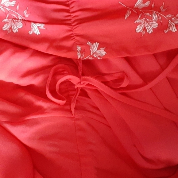 JOIE Daymon B Floral-Print Crepe De Chine MIDI Wrap Dress in Tomato Red Size S - Picture 15 of 16